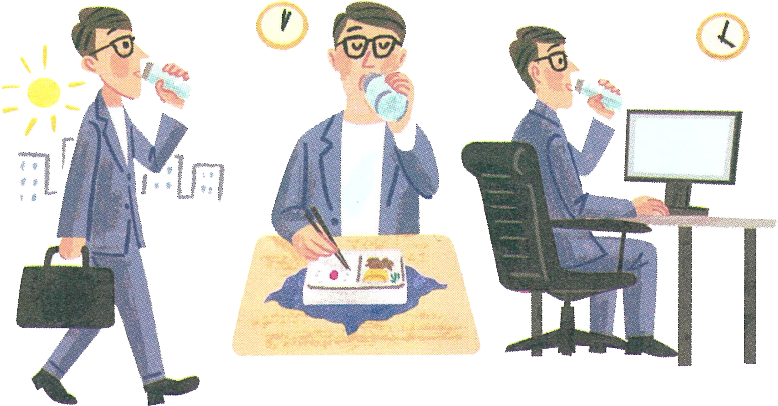 喉が渇いていなくてもこまめに